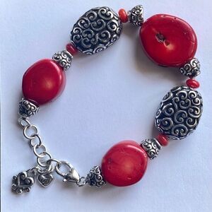 Brighton Full Moon Rising Red Coral Bracelet